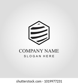 logo abstract design line shape hexagon