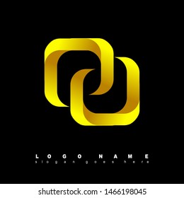 Logo abstract design modern yellow concept 