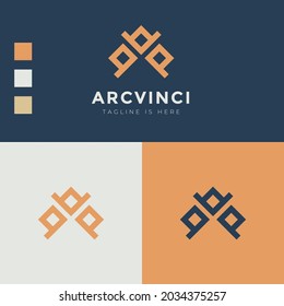 Logo Diseño abstracto, icono de monograma, forma cuadrada única o letra abstracta.