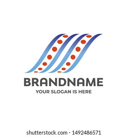 Logo of an abstract diode ribbon that wraps around an invisible sphere
