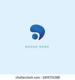 Logotipo Punto abstracto con agua, color azul gradiente, logotipo que se puede utilizar para negocios, logotipo de la empresa, etc, el archivo eps puede editarse