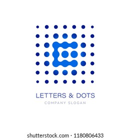 Logo with abstract dots & letters "C"
