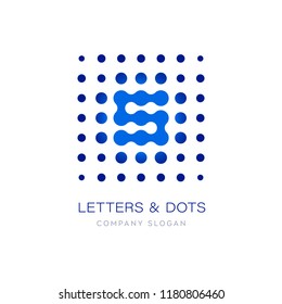 Logo with abstract dots & letters "S"