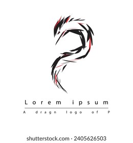 Logo eines abstrakten Drachen , Vektordesign.