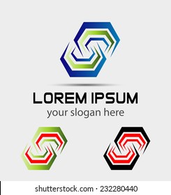 Logo abstract element use in the commerce, traffic, financial, construction and communication 