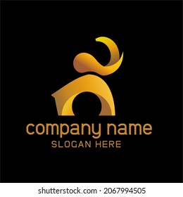 logo with abstract elephant character