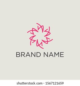logo Abstract flower with six petals
