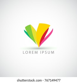 logo abstract flower vector sign