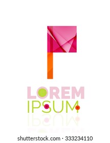 Logo, abstract geometric business icon. Vector illustration