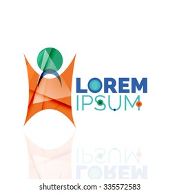 Logo, abstract geometric business icon. Vector illustration