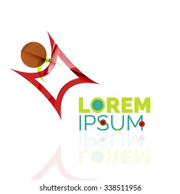 Logo, abstract geometric business icon. Vector illustration
