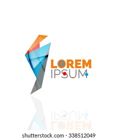 Logo, abstract geometric business icon. Vector illustration
