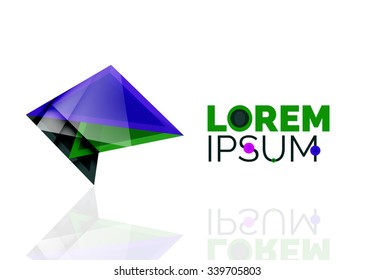 Logo, abstract geometric business icon. Vector illustration