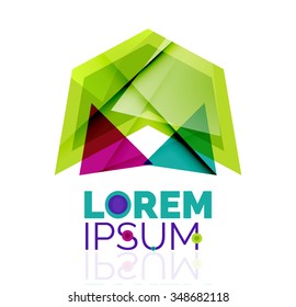 Logo, abstract geometric business icon. Vector illustration