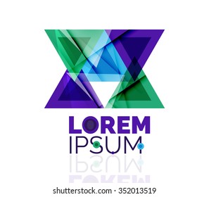 Logo, abstract geometric business icon. Vector illustration