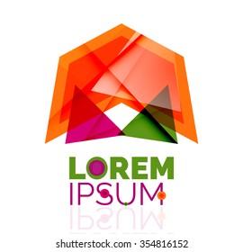 Logo, abstract geometric business icon. Vector illustration