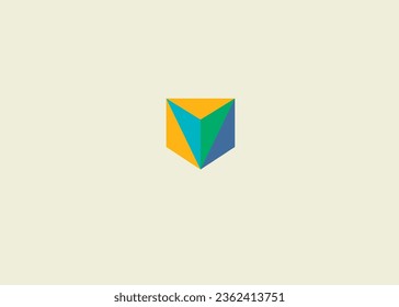 logo abstract, geometric, crystalline, 3D, volumetric, mining,