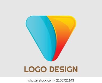 Logo abstract geometric design vector template. icon Digital 
