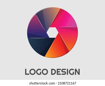 Logo abstract geometric design vector template. icon Digital 
