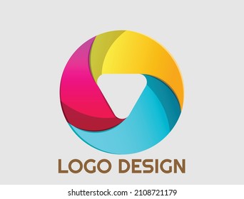 Logo abstract geometric design vector template. icon Digital 