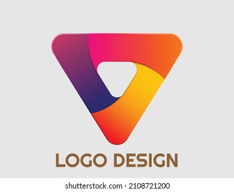 Logo abstract geometric design vector template. icon Digital 