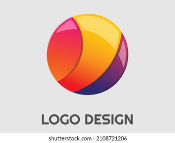 Logo abstract geometric design vector template. icon Digital 