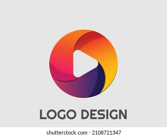 Logo abstract geometric design vector template. icon Digital 