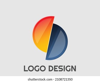 Logo abstract geometric design vector template. icon Digital 