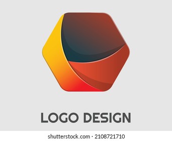 Logo abstract geometric design vector template. icon Digital 