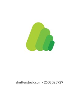 Diseño único verde abstracto del logotipo con el fondo en blanco