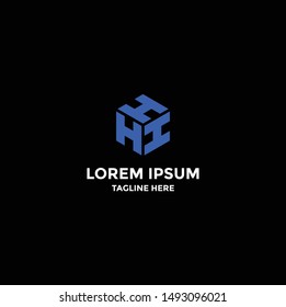 logo abstract hexagon letter H, vector logo template