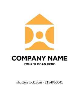 Resumen del logotipo Diseño sencillo para el hogar humano