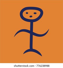 logo abstract human purple on orange background
