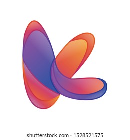 logo abstract icon letter K colorfull