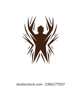 Logo of abstract icon vector silhouette isolated design man concept