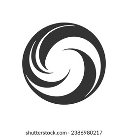 Logo de la silueta abstracta del vector del icono abstracto en círculo