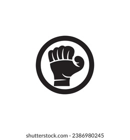 Logo of abstract icon vector silhouette isolated design abstract concept in circle hand power