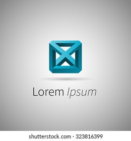 Logo Abstract Infinite impossible loop vector design template. logotype. Creative infinity lineart concept. 