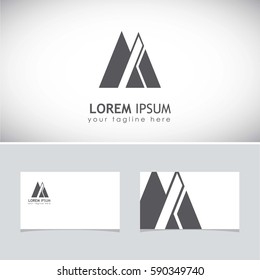 Logo Abstract initial A with grey color on white background