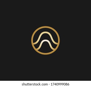 El logotipo de la letra inicial abstracta A en círculo