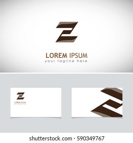 Logo Abstract initial z with brown color on white background
