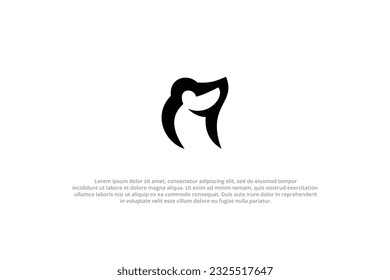 logo abstract letter a bear