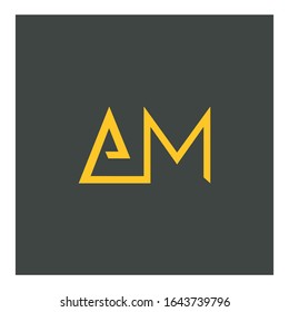 AM Logo abstract Letter Design elegant Vector with dark background