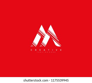 Logo Abstract Letter M Striped Vector