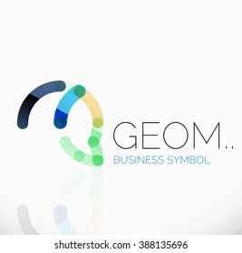 Logo, abstract linear geometric business icon