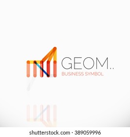 Logo, abstract linear geometric business icon