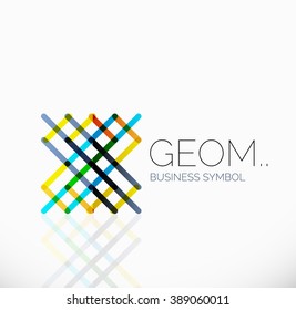 Logo, abstract linear geometric business icon