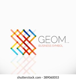 Logotipo, icono abstracto de negocio geométrico lineal