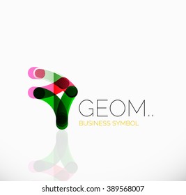 Logo, abstract linear geometric business icon