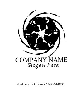 Logo abstract mandala in black for any company or business